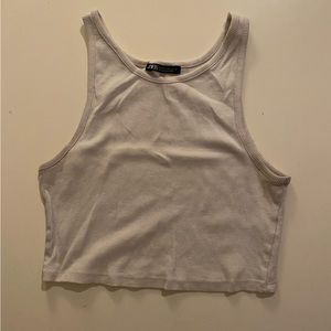 Zara high neck white tank top